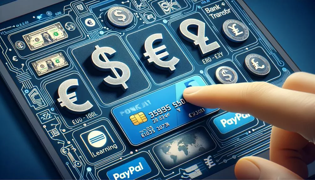 acceptable payment methods and currencies
