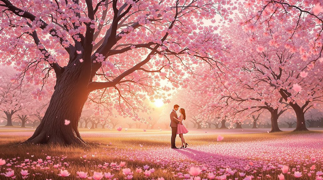 blossoming love under cherry blossoms