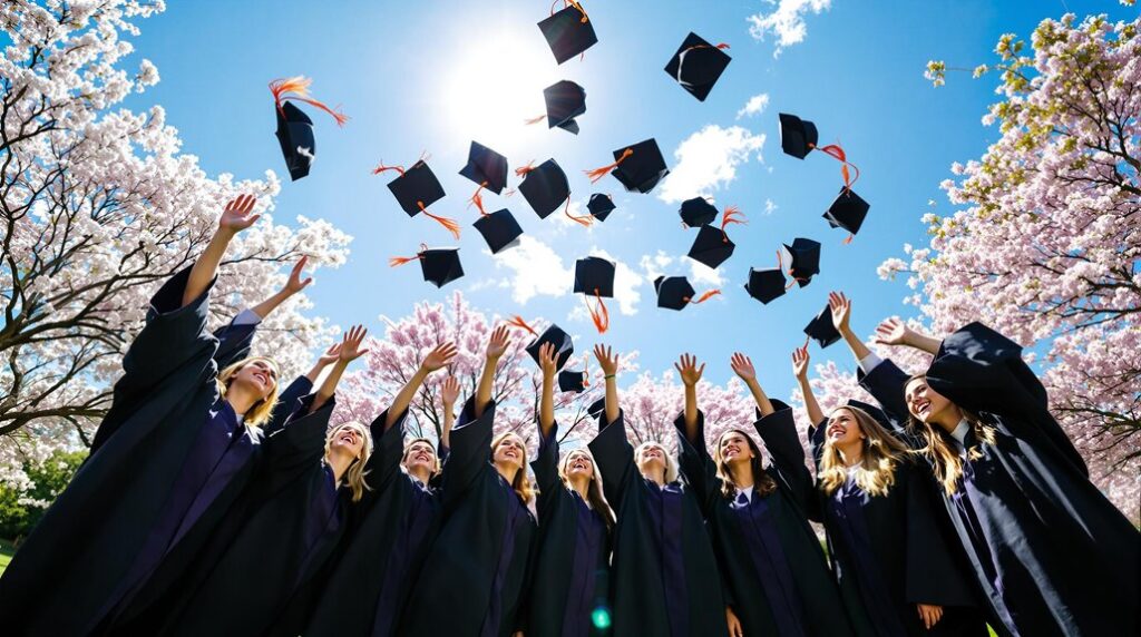 celebrating graduation achievements together