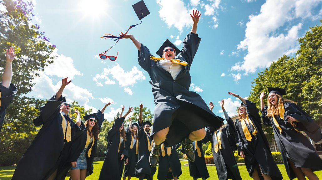 laughing through commencement ceremonies