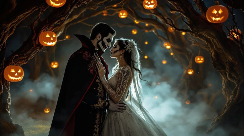 spooky couple photo captions