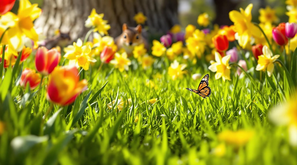 springtime laughter blooms bright