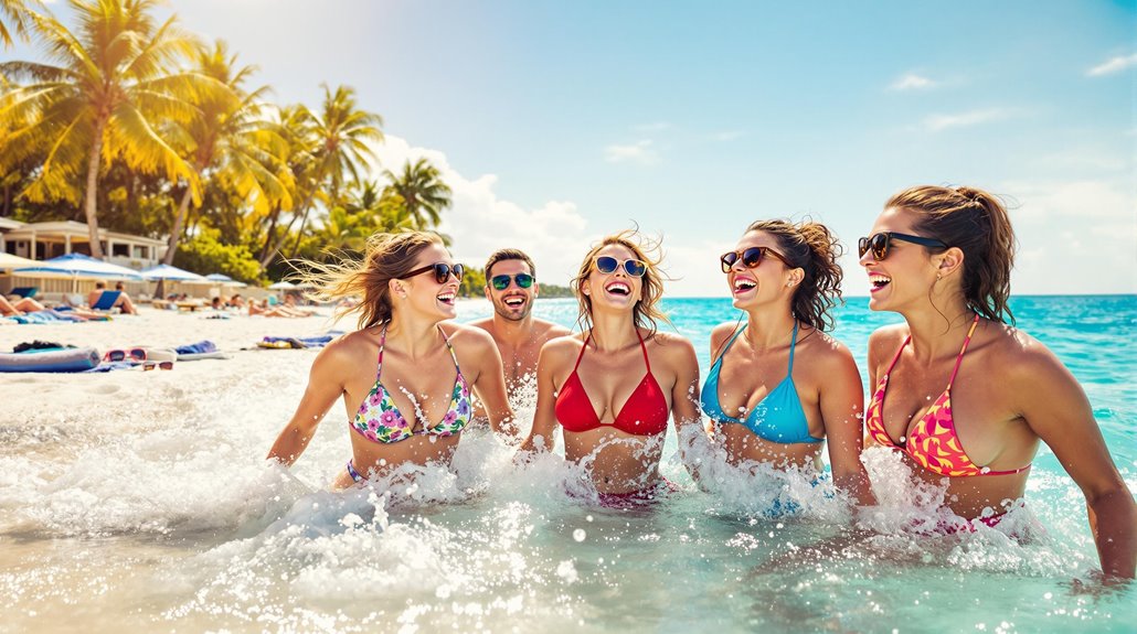 swimmers posing in swimsuits