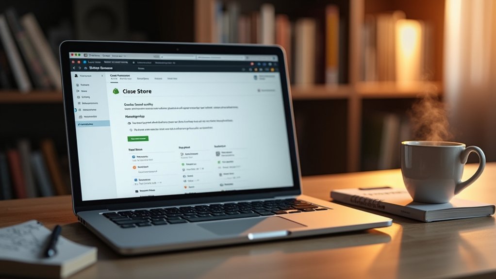 close shopify store steps